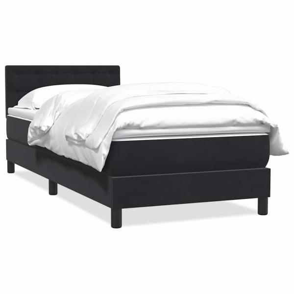 ARDEBO.de - Boxspringbett mit Matratze Schwarz 80x220 cm Samt