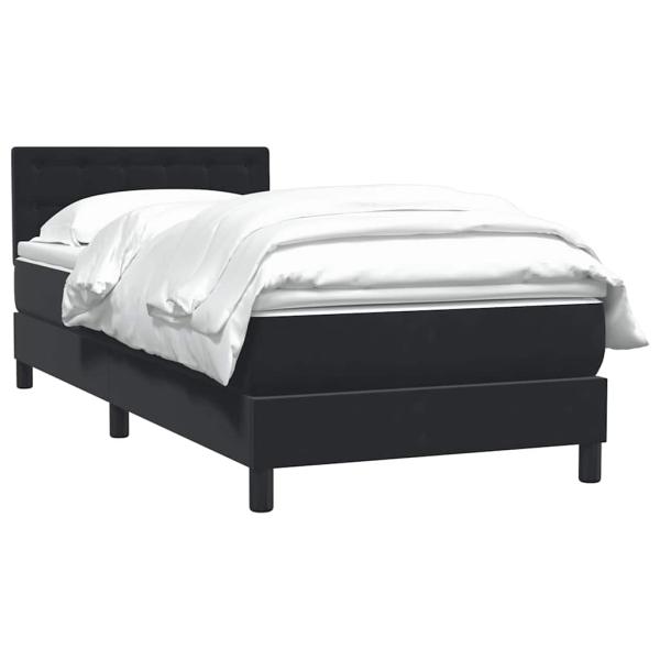 Boxspringbett mit Matratze Schwarz 80x220 cm Samt