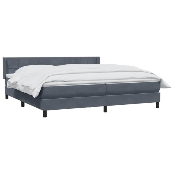 Boxspringbett mit Matratze Dunkelgrau 180x210 cm Samt
