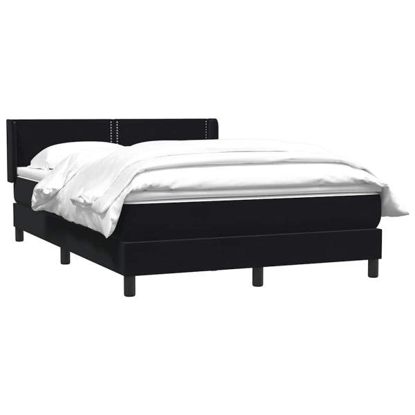 Boxspringbett mit Matratze Schwarz 160x210 cm Samt