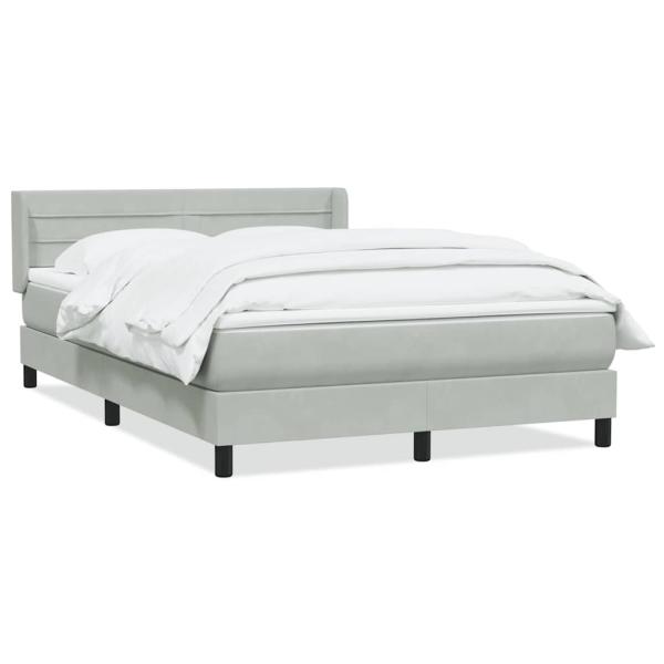 Boxspringbett mit Matratze Hellgrau 160x210 cm Samt