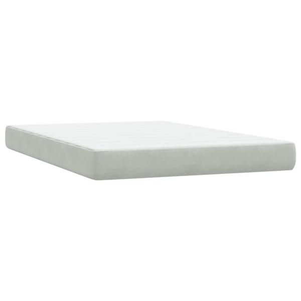 Boxspringbett mit Matratze Hellgrau 160x220 cm Samt