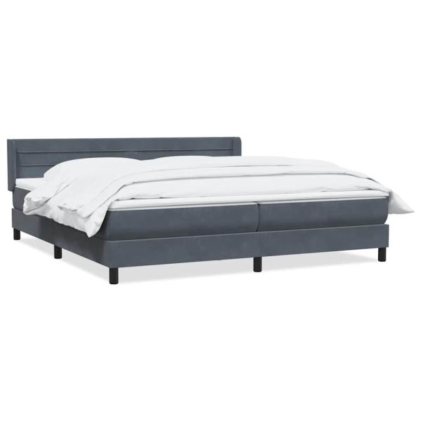 Boxspringbett mit Matratze Dunkelgrau 180x210 cm Samt