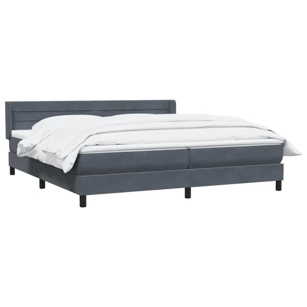 Boxspringbett mit Matratze Dunkelgrau 180x210 cm Samt