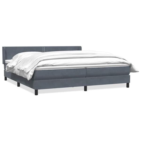 Boxspringbett mit Matratze Dunkelgrau 180x210 cm Samt