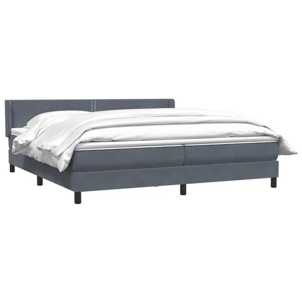 Boxspringbett mit Matratze Dunkelgrau 180x210 cm Samt