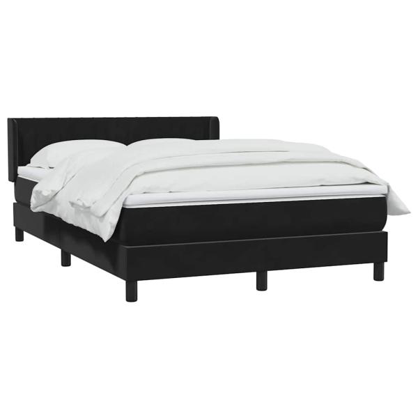 Boxspringbett mit Matratze Schwarz 140x210 cm Samt