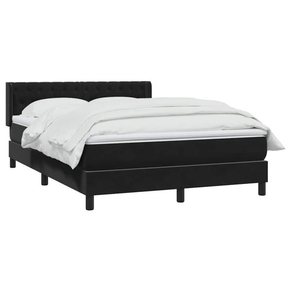 Boxspringbett mit Matratze Schwarz 140x210 cm Samt
