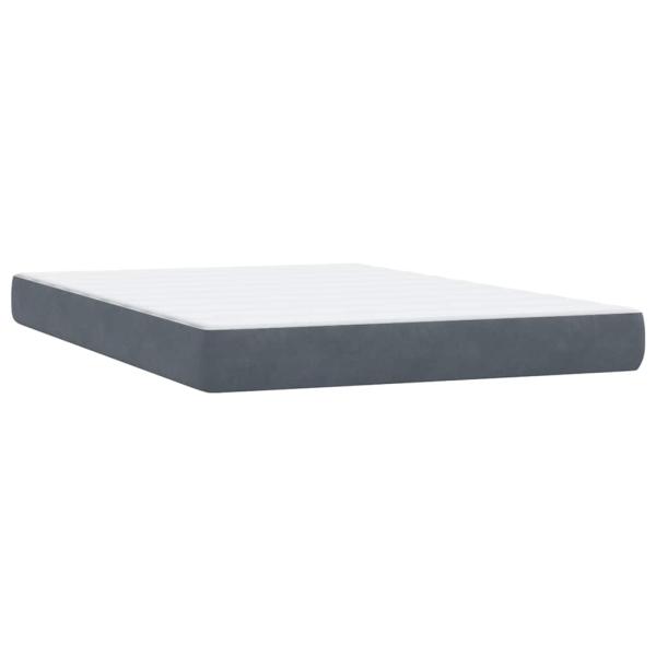ARDEBO.de - Boxspringbett mit Matratze Dunkelgrau 140x210 cm Samt