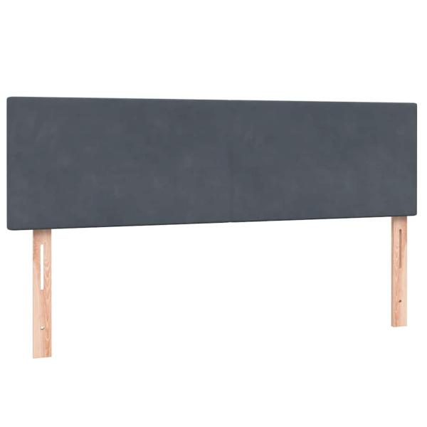 Boxspringbett mit Matratze Dunkelgrau 140x210 cm Samt