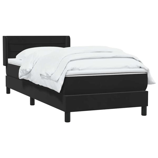 Boxspringbett mit Matratze Schwarz 90x210 cm Samt