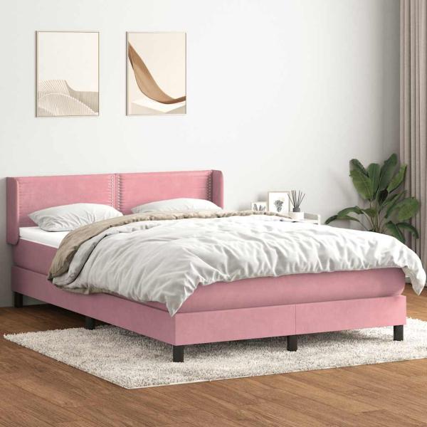 ARDEBO.de - Boxspringbett mit Matratze Rosa 160x220 cm Samt