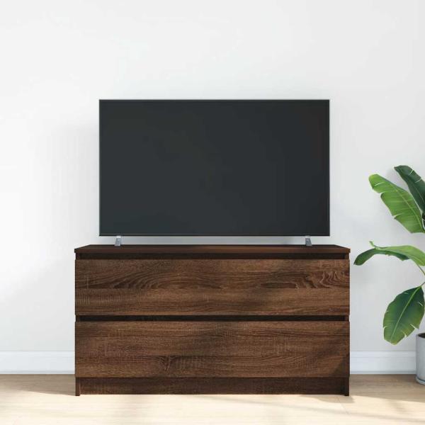 TV-Schrank Braun Eichen-Optik 100x35x54 cm Holzwerkstoff