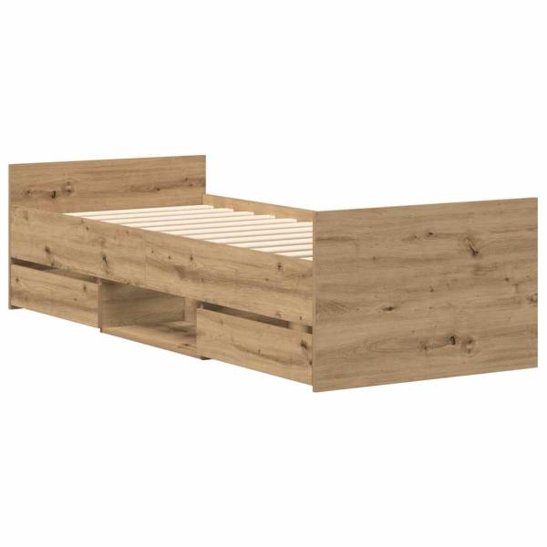Bettgestell ohne Matratze Artisan-Eiche 90x190cm Holzwerkstoff