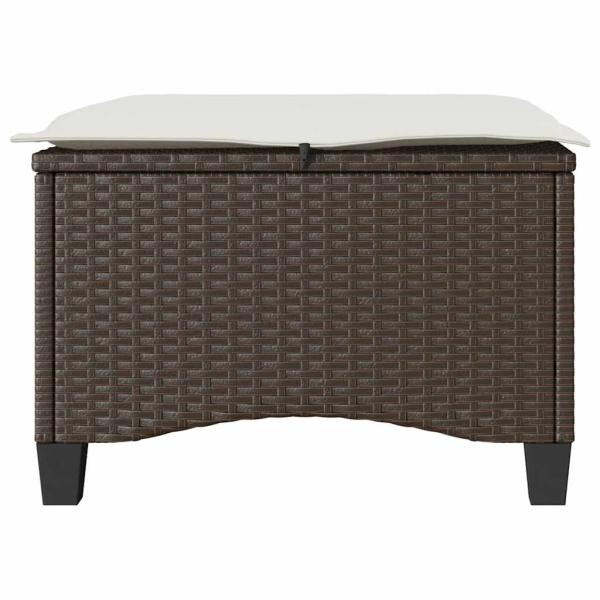 Gartenhocker mit Kissen 2 Stk. Braun 55x55x36 cm Poly Rattan
