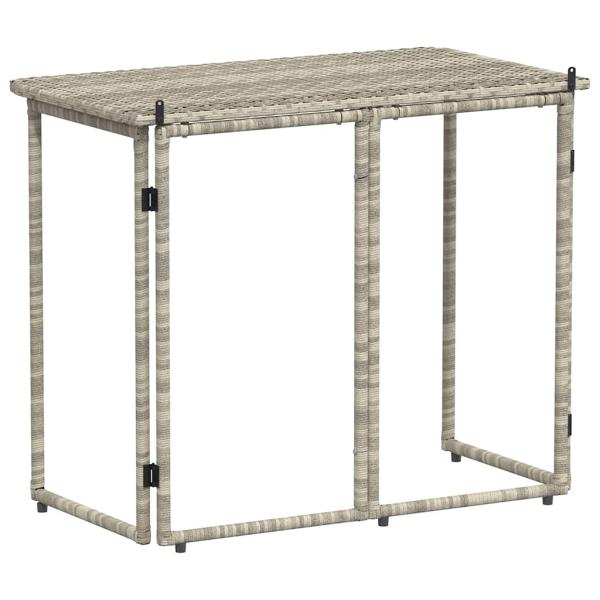 Gartentisch Klappbar Hellgrau 90x51x75 cm Poly Rattan