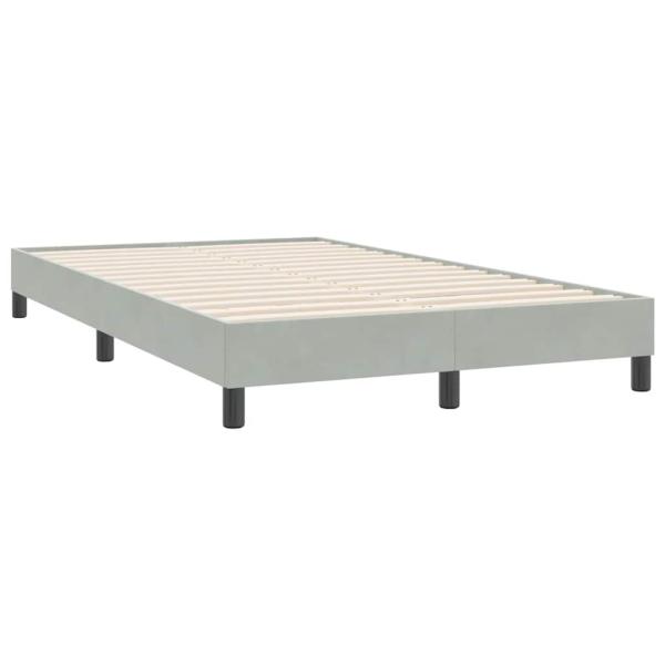 Boxspringbett mit Matratze Hellgrau 120x220 cm Samt