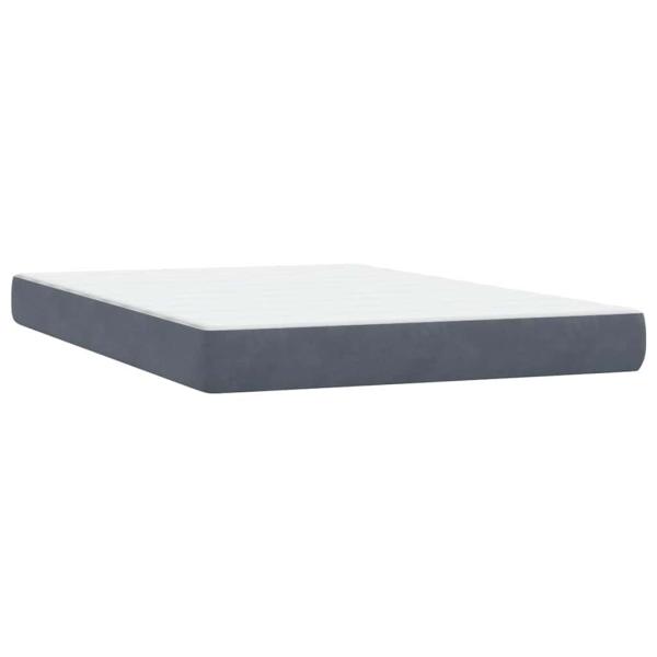 ARDEBO.de - Boxspringbett mit Matratze Dunkelgrau 160x220 cm Samt