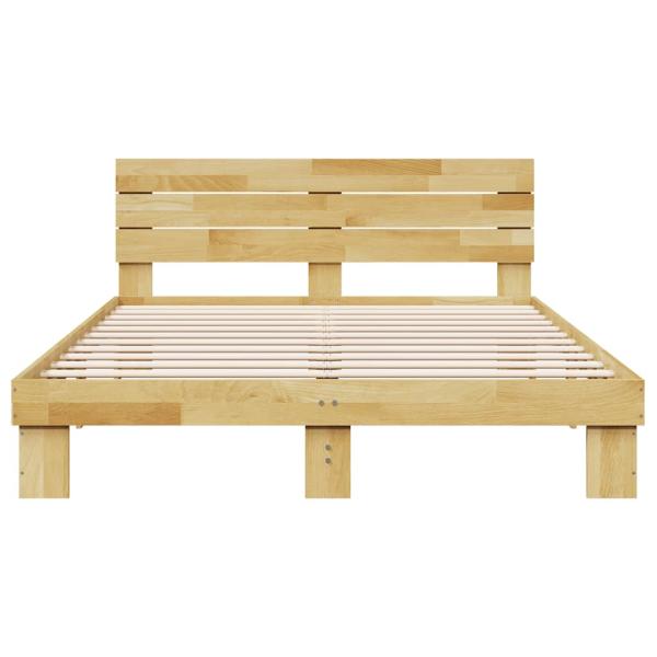 Massivholzbett mit Kopfteil ohne Matratze 140x190 cm Eichenholz