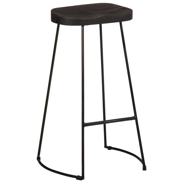 Barhocker 2 Stk. Schwarz 45x40x78 cm Mango Massivholz