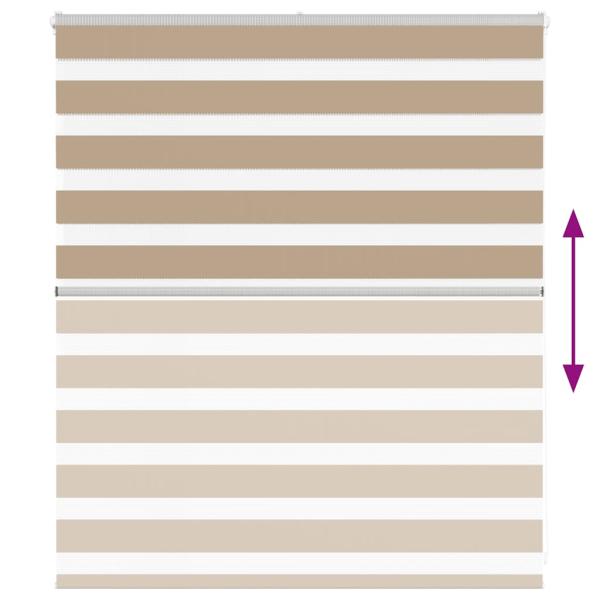 Zebrarollo Sandbraun 130x100 cm Stoffbreite 125,9 cm Polyester