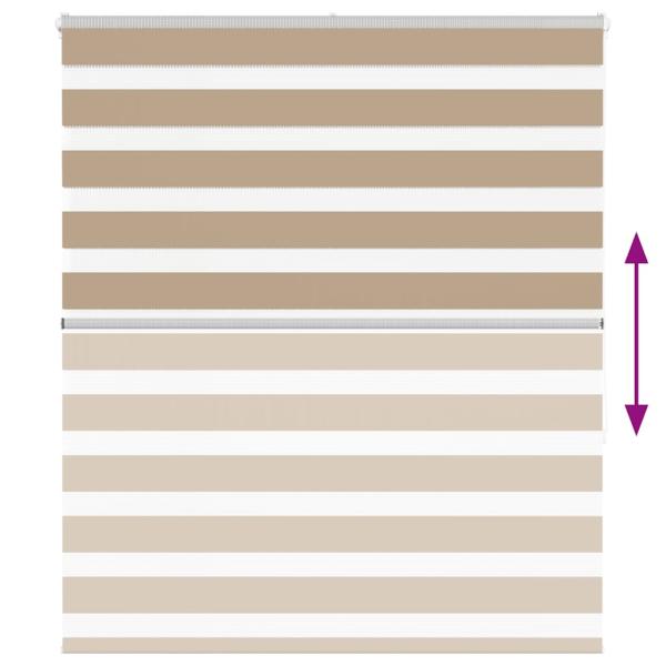 Zebrarollo Sandbraun 125x150 cm Stoffbreite 120,9 cm Polyester