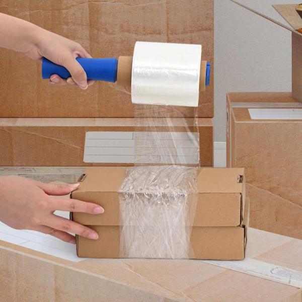 ARDEBO.de - Stretchfolie mit Griff 10 Stk. Transparent 23 ?m 50 cm x 150 m