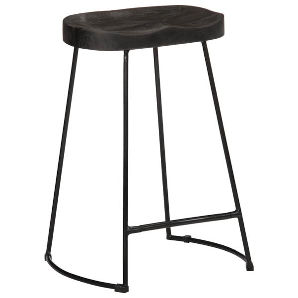 ARDEBO.de - Barhocker 2 Stk. Schwarz 45x40x62 cm Mango Massivholz
