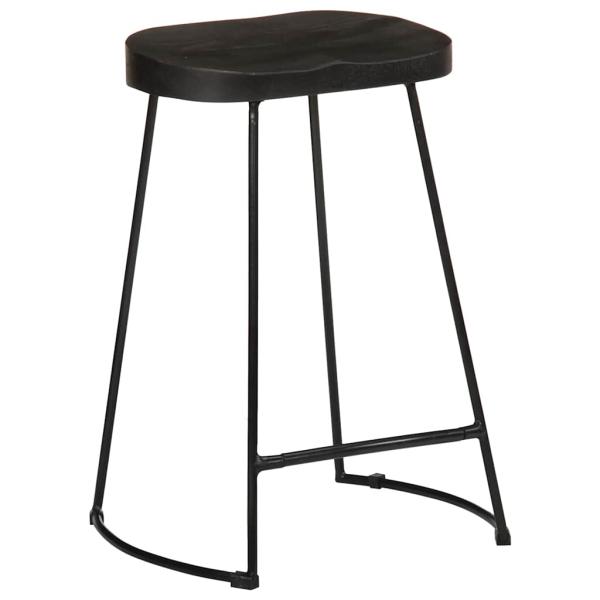 Barhocker 2 Stk. Schwarz 45x40x62 cm Mango Massivholz