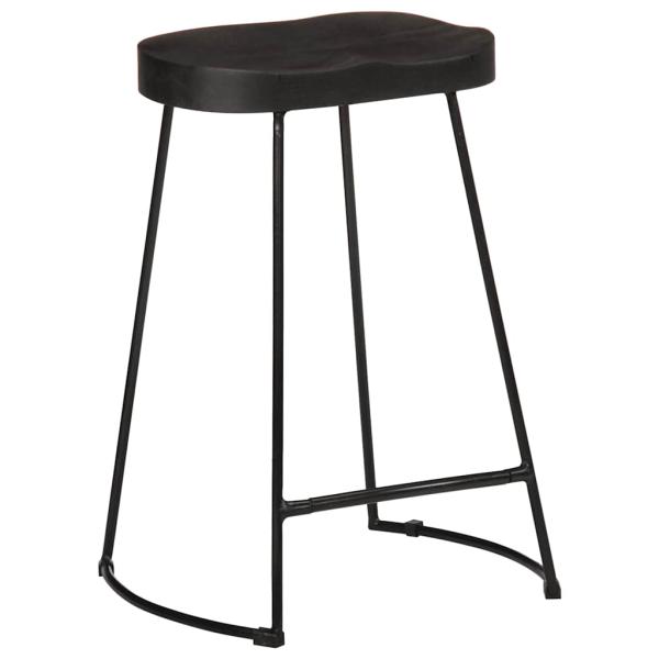 Barhocker 2 Stk. Schwarz 45x40x62 cm Mango Massivholz