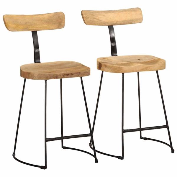 ARDEBO.de - Barhocker 2 Stk. 49x43x79 cm Mango Massivholz