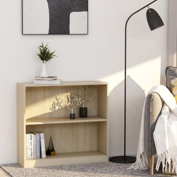 ARDEBO.de - Bücherregal Sonoma-Eiche 80x24x75 cm Holzwerkstoff