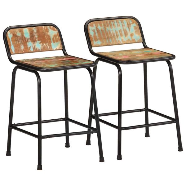 ARDEBO.de - Barhocker 2 Stk. 46x35,5x70 cm Altholz Massivholz