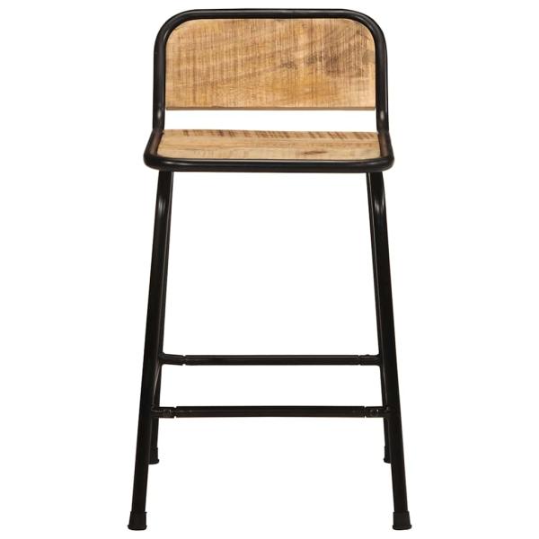 Barhocker 2 Stk. 46x35,5x70 cm Raues Mango Massivholz