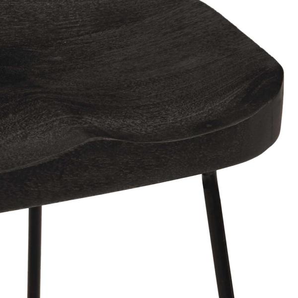Barhocker 2 Stk. Schwarz 46x38x52 cm Mango Massivholz