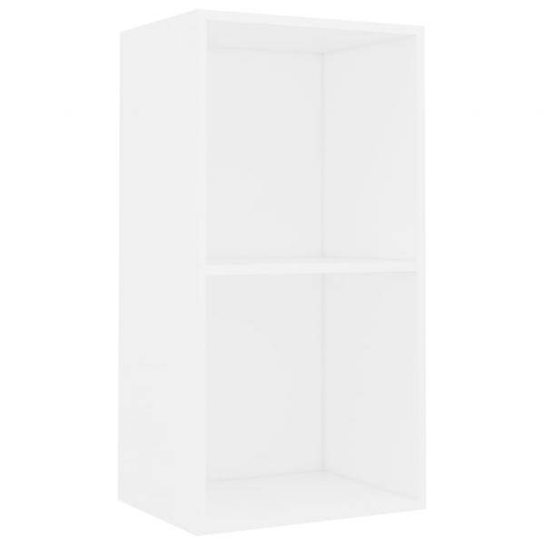 Bücherregal 2 Fächer Weiß 40x30x76,5 cm Holzwerkstoff