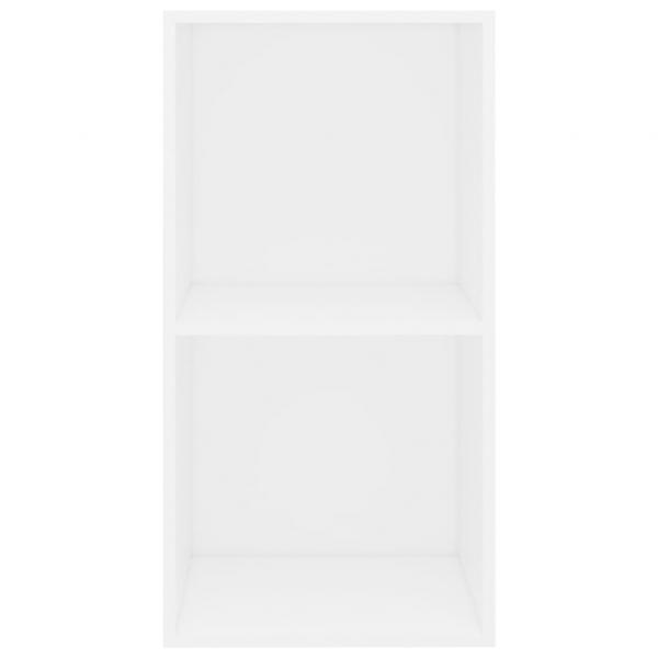 Bücherregal 2 Fächer Weiß 40x30x76,5 cm Holzwerkstoff