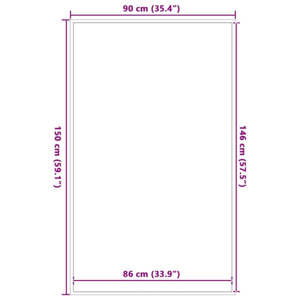 Fußmatte Schwarz 90x150 cm
