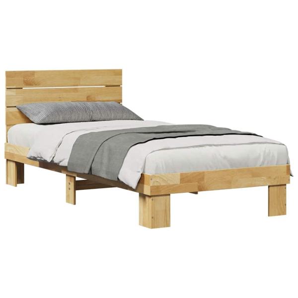 Massivholzbett mit Kopfteil ohne Matratze 80x200 cm Eichenholz