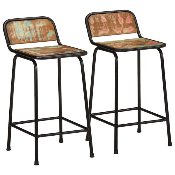 ARDEBO.de - Barhocker 2 Stk. 46x35,5x80 cm Altholz Massivholz
