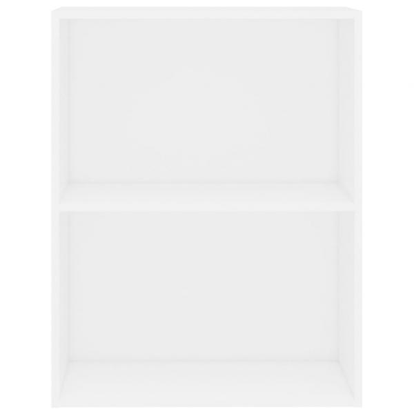 Bücherregal 2 Fächer Weiß 60x30x76,5 cm Holzwerkstoff