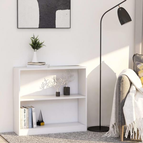 ARDEBO.de - Bücherregal Weiß 80x24x75 cm Holzwerkstoff