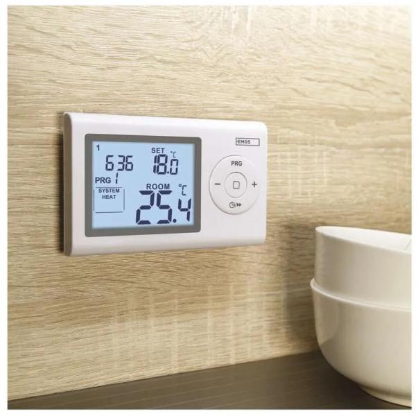EMOS P5607 Raumthermostat, programmierbar, verkabelt, weiß (2101209000)