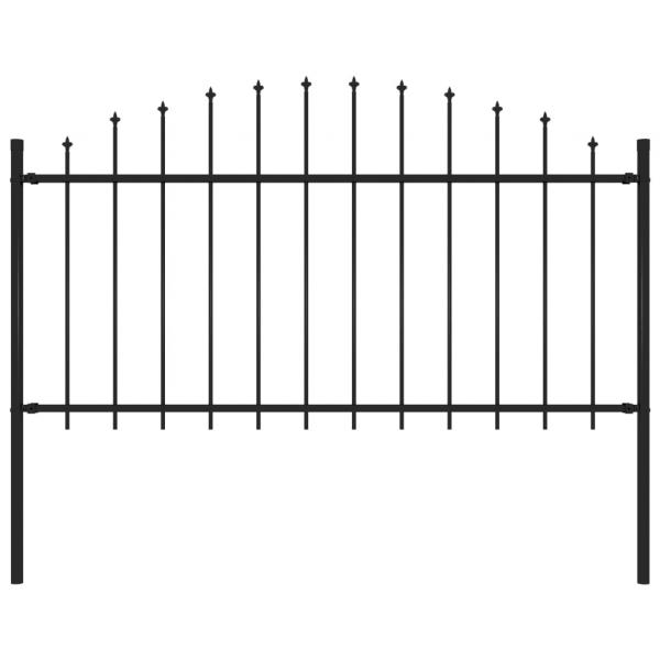 ARDEBO.de - Gartenzaun mit Speerspitzen Stahl (1,25 - 1,5) x 1,7 m Schwarz