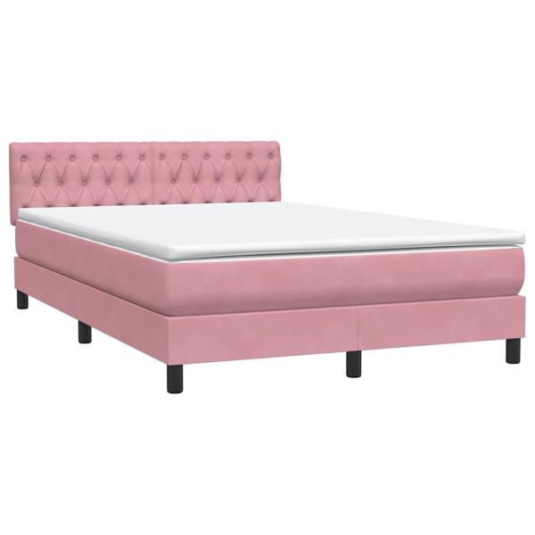 Boxspringbett mit Matratze Rosa 160x220 cm Samt