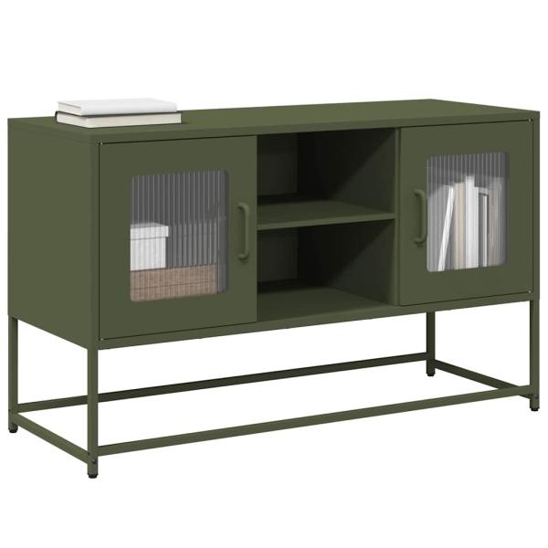 ARDEBO.de - TV-Schrank Olivgrün 100,5x39x60,5 cm Stahl