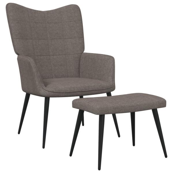 Relaxsessel mit Hocker Taupe Stoff