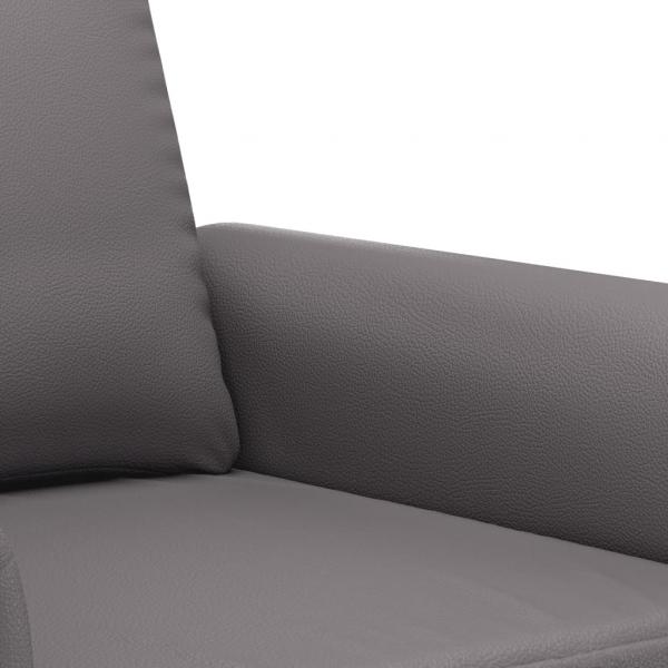 2-Sitzer-Sofa Grau 140 cm Kunstleder