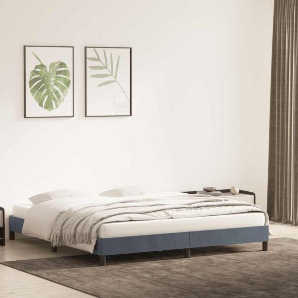 ARDEBO.de - Bettgestell ohne Matratze Dunkelgrau 200x220 cm Samt