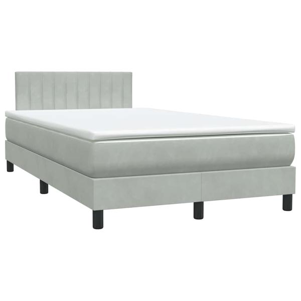 Boxspringbett mit Matratze Hellgrau 120x220 cm Samt